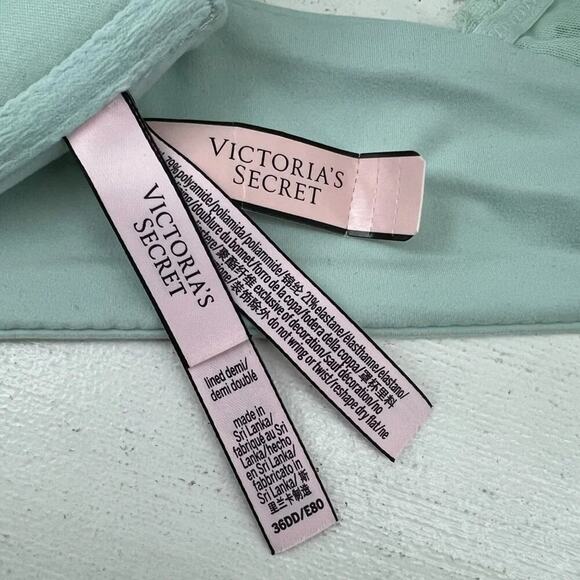 Victoria's Secret Lightly Lined Demi Bra Mint Front Closure Size 36DD - Picture 5 of 6